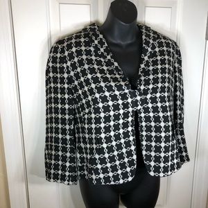 Akris Punto Silk Black & White Jacket sz 12 Womens